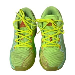 Adidas Green and Yellow Basquetball Shoes with Supportive Sole